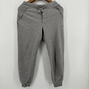 Patagonia Mahnya Fleece Joggers Men Small Gray Organic Cotton Zip Pocket Logo